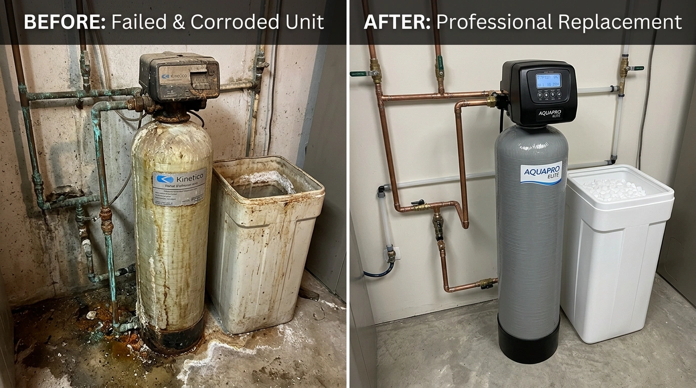 Water Softener Replacement Before and After in Jacksonville FL - Cummer Jack Plumbing